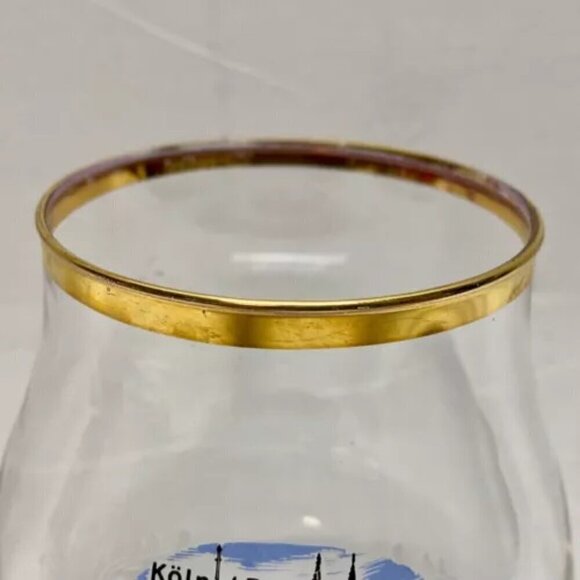 Vintage Koln/Rh. Fernseh Turm 270m City Scene Elegant Goblet Drinking Glass EUC - Picture 4 of 14